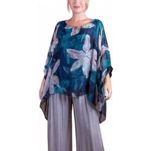 NEW GIGI MODA seta lily print kaftan in teal